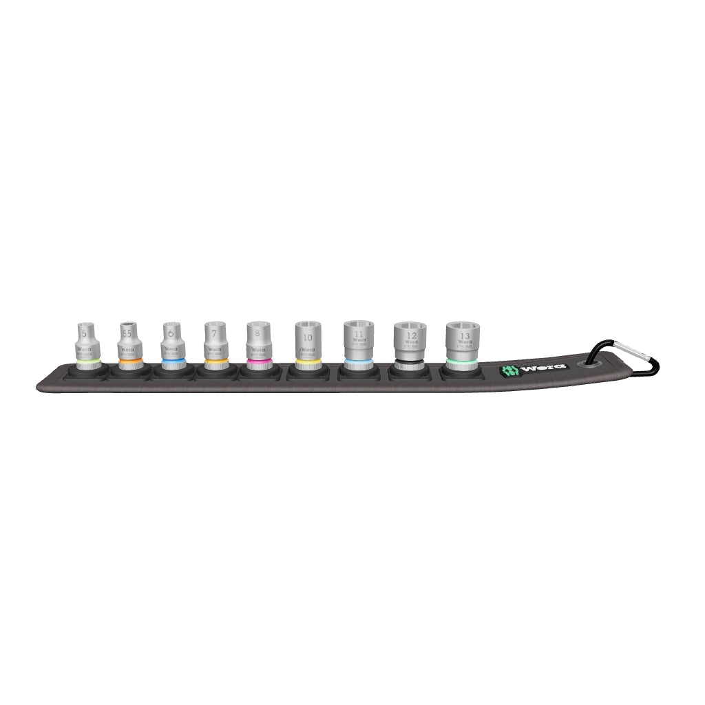 Wera 003883 Belt 4 Zyklop Metric Socket Set, 1/4" Drive, 9 pieces - WR003883 - KC Tool