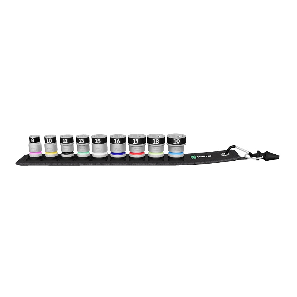 Wera 003970 Belt 1 Zyklop 3/8" Drive Socket Set with Holding Function - Metric - WR003970 - KC Tool