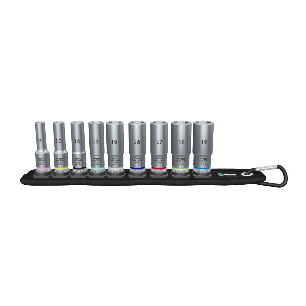 Wera 004545 Belt B 3/8" Deep Metric Socket Set on Belt, 9 Pieces - WR004545 - KC Tool