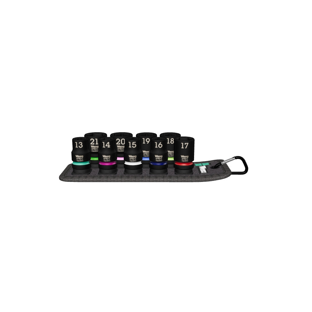 Wera 004580 Impaktor 1 Metric 1/2" Impact Socket Set on Belt, 9 Pieces - WR004580 - KC Tool