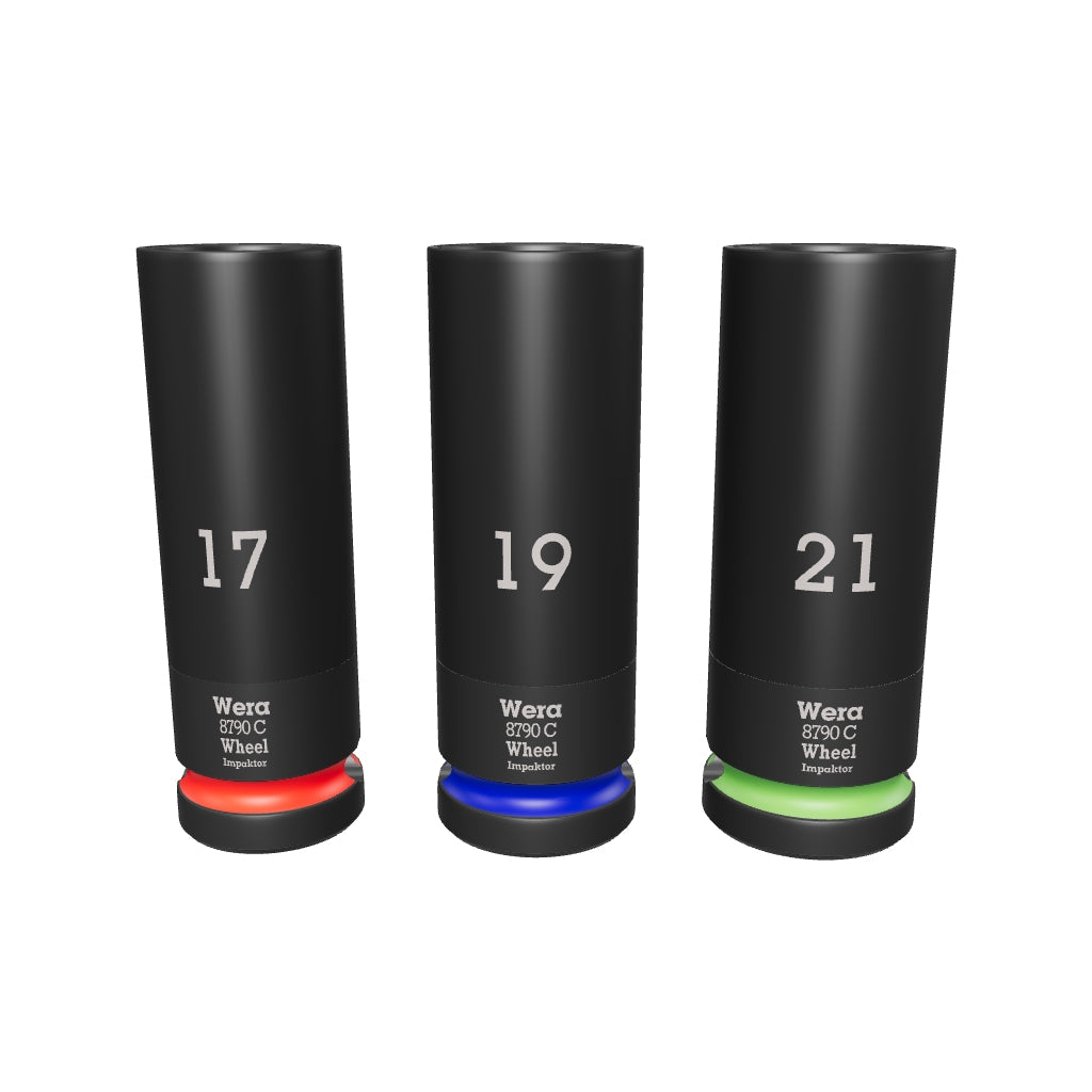 Wera 004595 Lug Nut 1/2" Impact Socket Set, with Plastic Sleeve, 3 Pieces - WR004595 - KC Tool