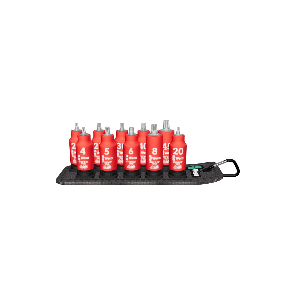 Wera 004930 Belt B VDE Zyklop TORX®/Hex Bit Socket Set with Holding Function, 3/8" Drive, 10 Pieces - WR004930 - KC Tool