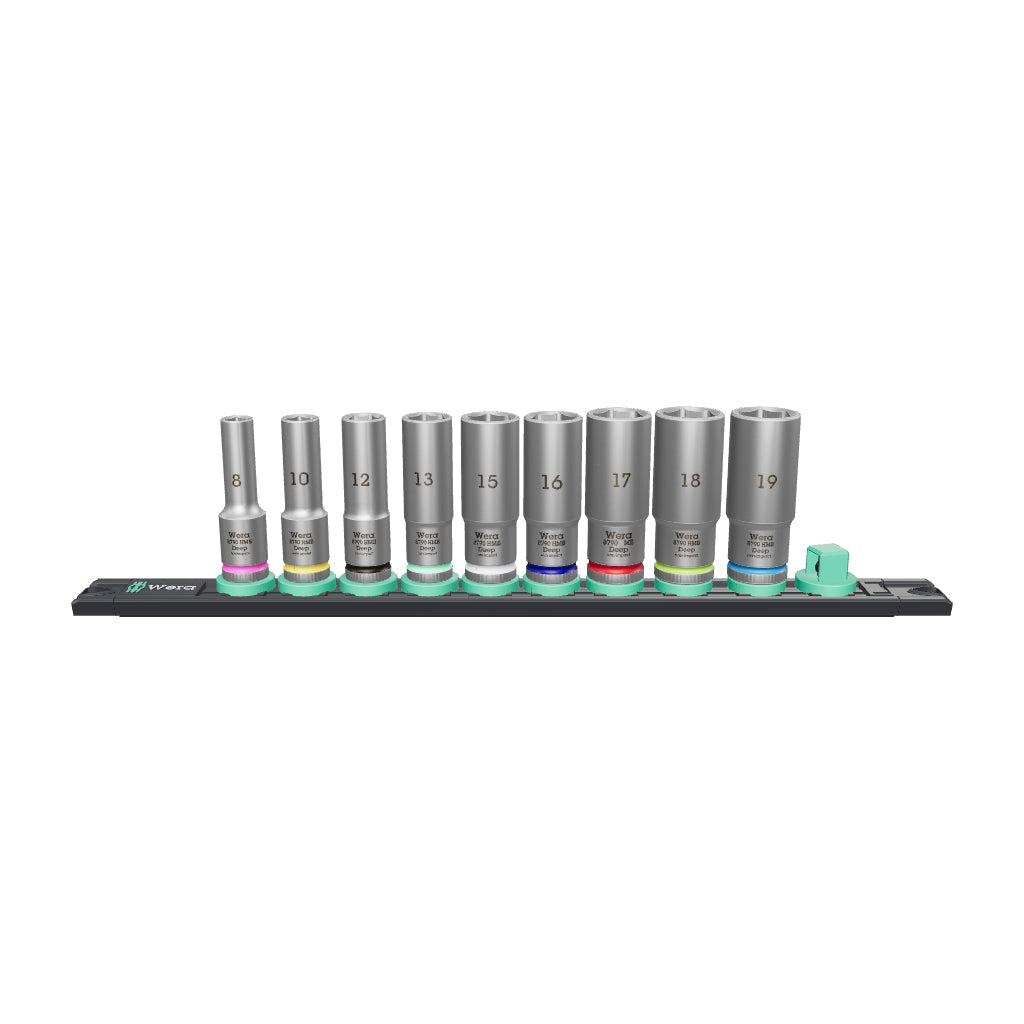 Wera 005440 Metric 3/8" Drive Deep Socket Set with Magnetic Holder, 9 Pieces - WR005440 - KC Tool