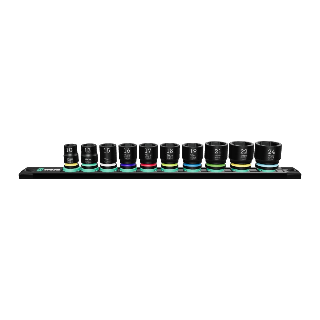 Wera 005451 9607 Magnetic Rail B Impaktor 1 Impact Socket Set, 3/8" Drive, Metric, 10 Pieces - WR005451 - KC Tool