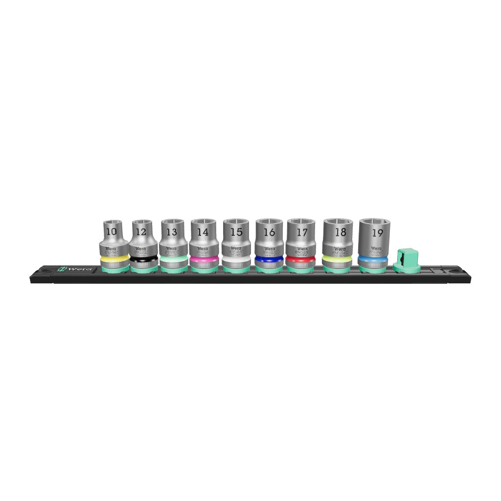 Wera 005460 Metric 1/2" Drive Zyklop Socket Set with Magnetic Holder, 9 Pieces - WR005460 - KC Tool