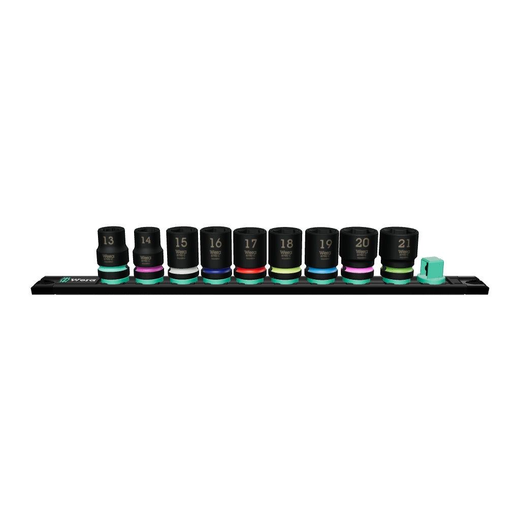Wera 005490 Metric 1/2" Drive Impact Socket Set with Magnetic Holder, 9 Pieces - WR005490 - KC Tool