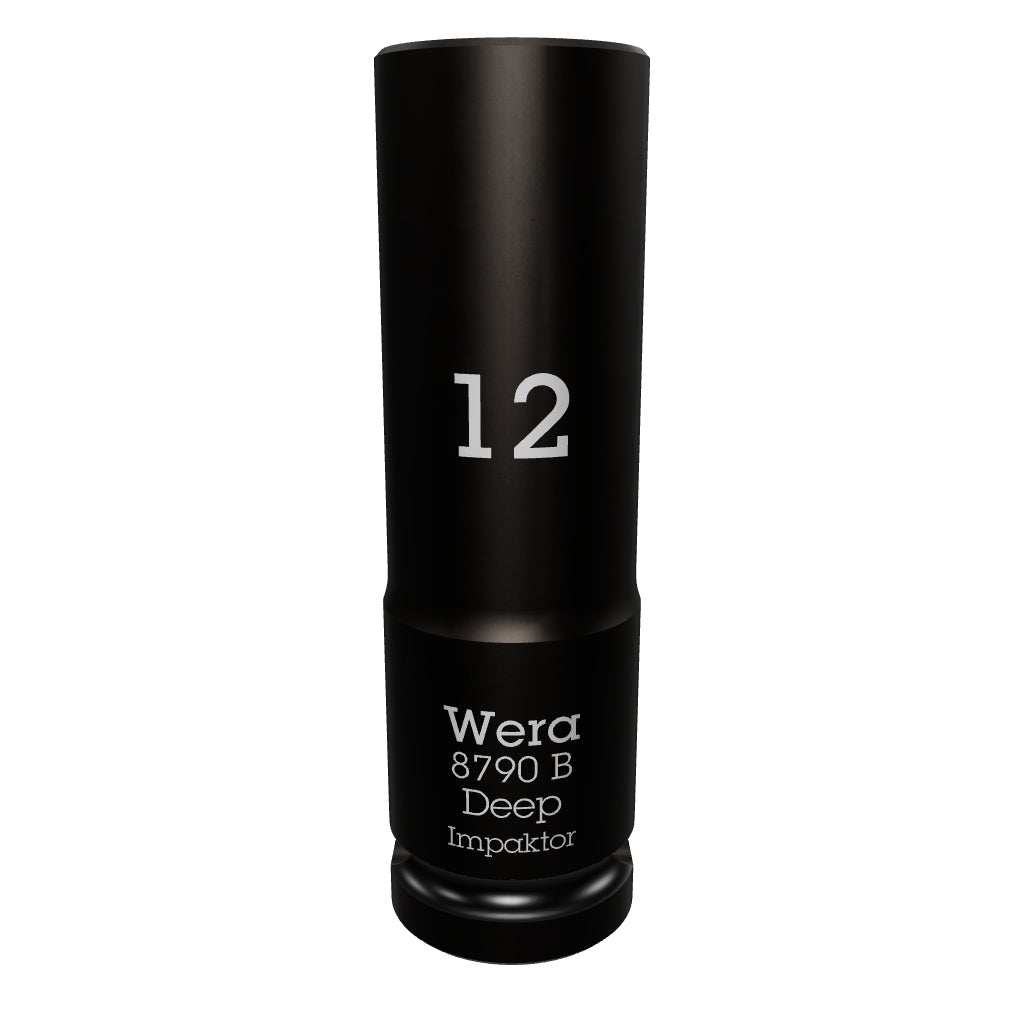 Wera 005553 Metric Impaktor Deep Socket, 3/8" Drive, 6-Point, 12 mm - WR005553 - KC Tool