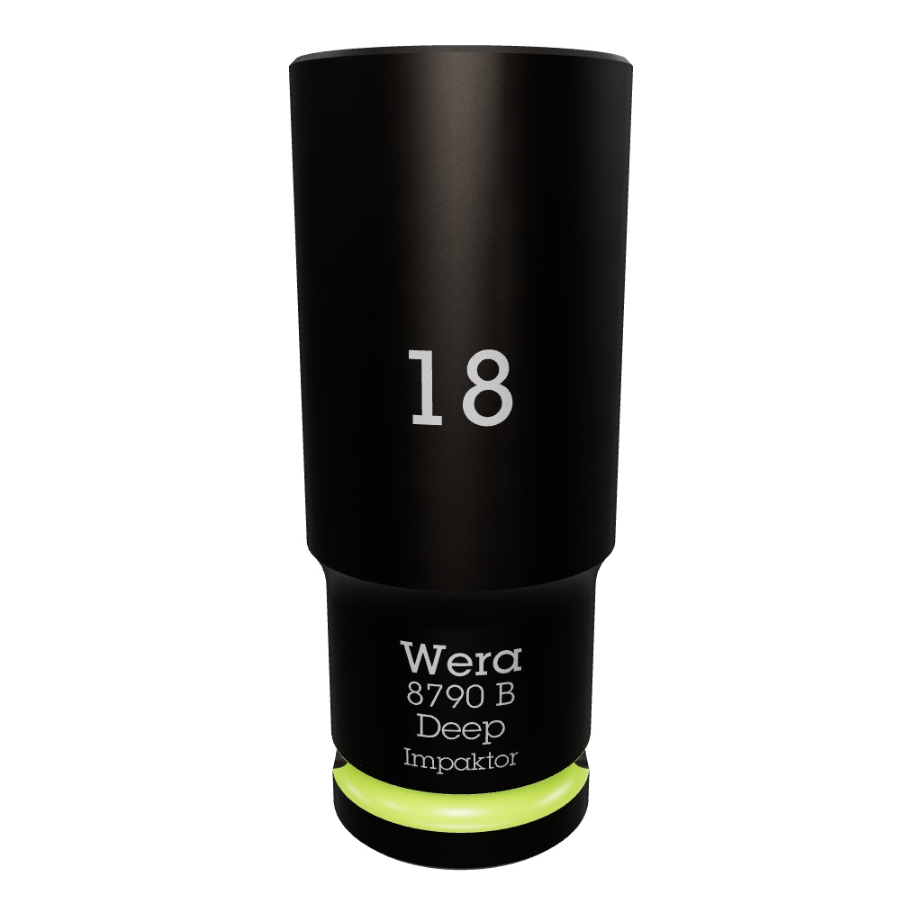 Wera 005559 Metric Impaktor Deep Socket, 3/8" Drive, 6-Point, 18 mm - WR005559 - KC Tool