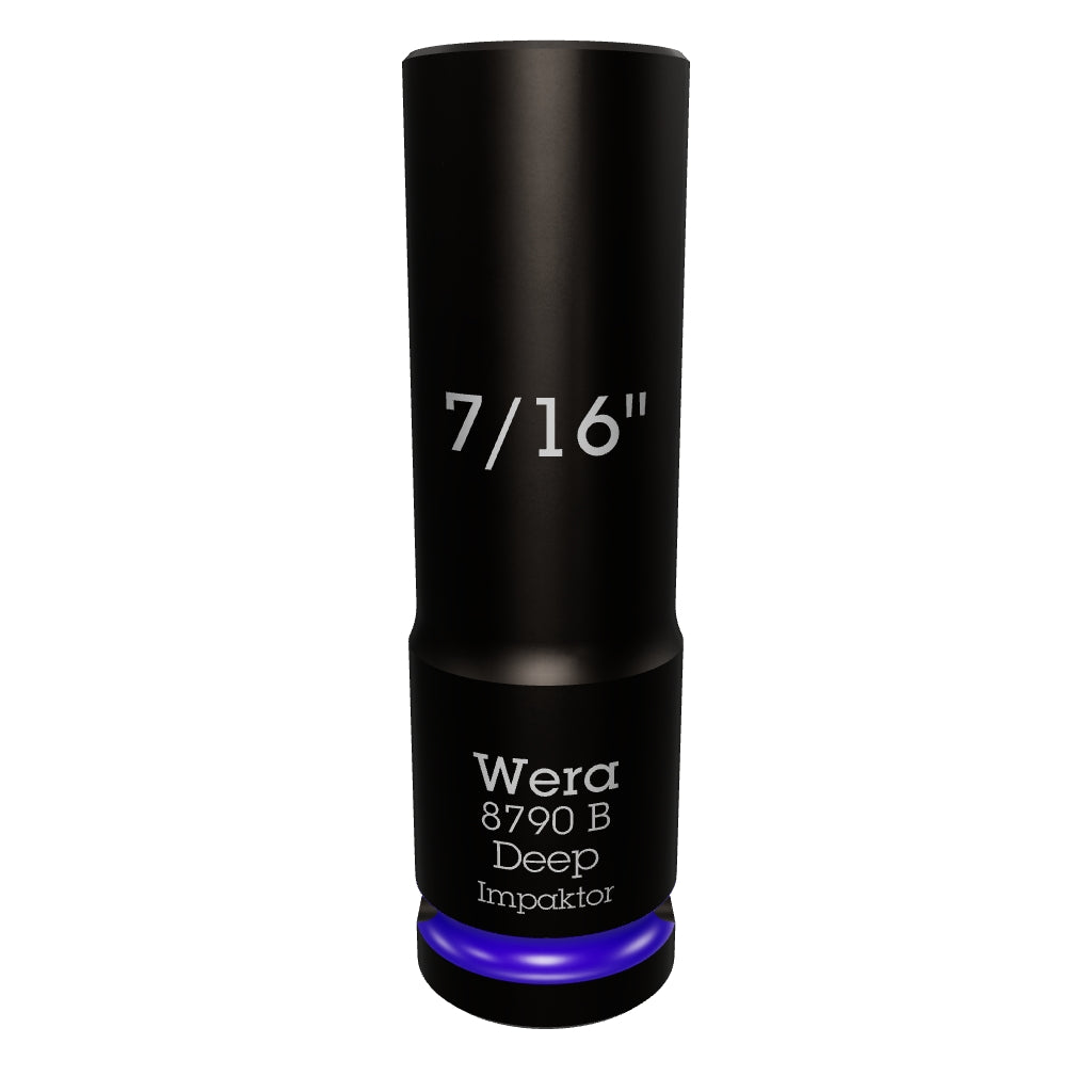 Wera 005567 SAE Impaktor Deep Socket, 3/8" Drive, 6-Point 7/16" - WR005567 - KC Tool