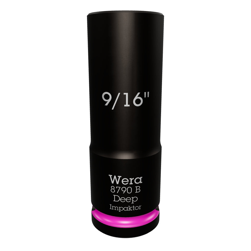 Wera 005569 SAE Impaktor Deep Socket, 3/8" Drive, 6-Point 9/16" - WR005569 - KC Tool