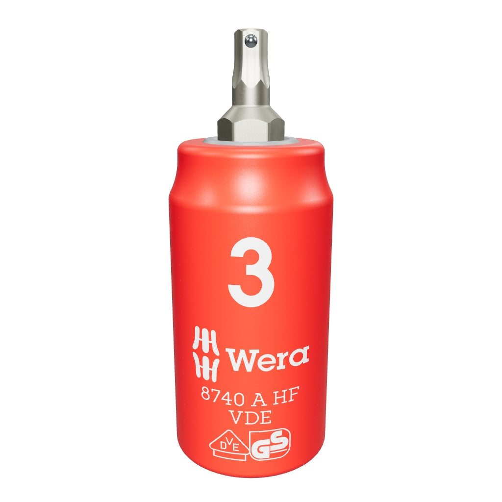 Wera 005900 3 mm VDE Insulated Inside Hex Zyklop Bit Socket, 1/4" Drive, with Holding Function - WR005900 - KC Tool
