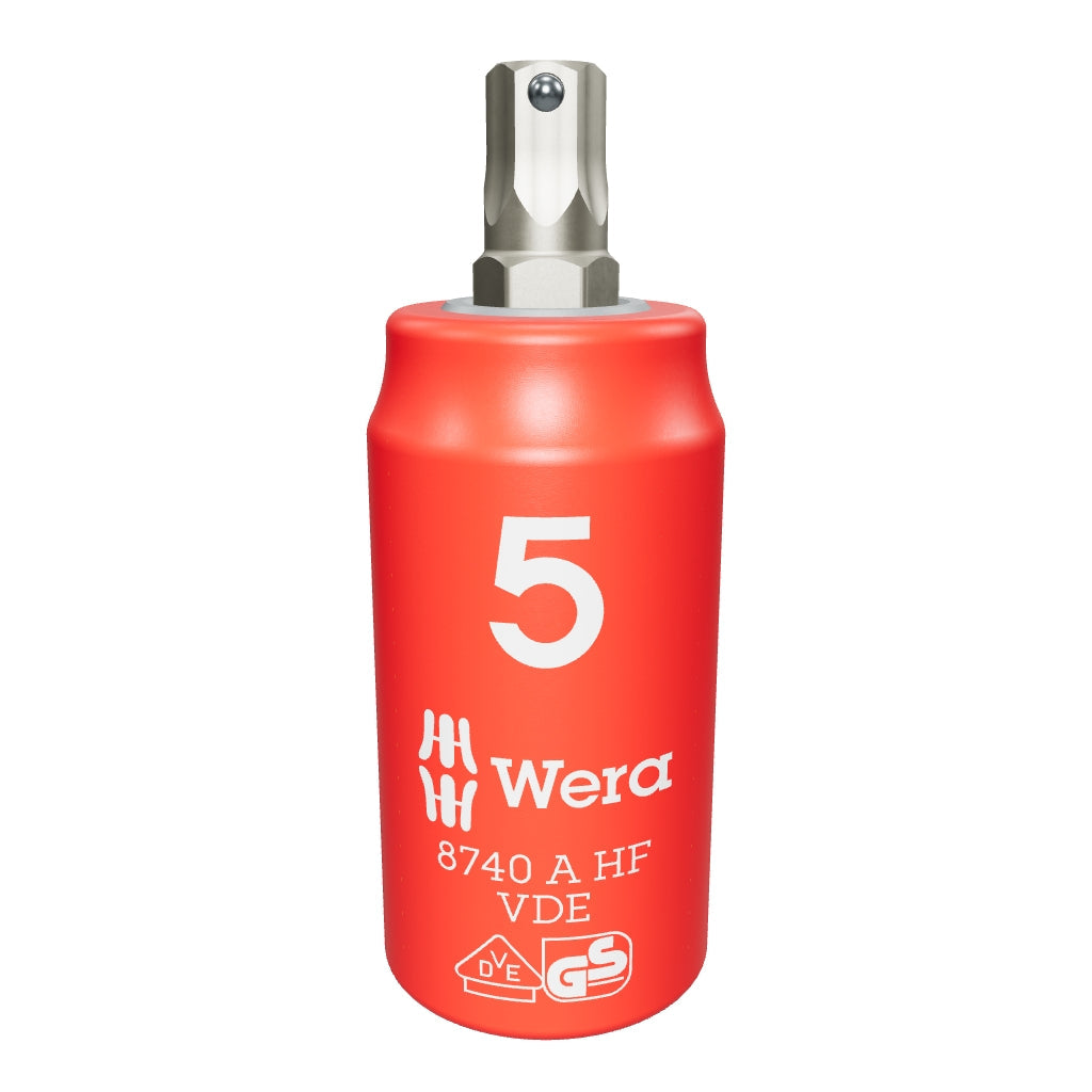 Wera 005902 5 mm VDE Insulated Inside Hex Zyklop Bit Socket, 1/4" Drive, with Holding Function - WR005902 - KC Tool