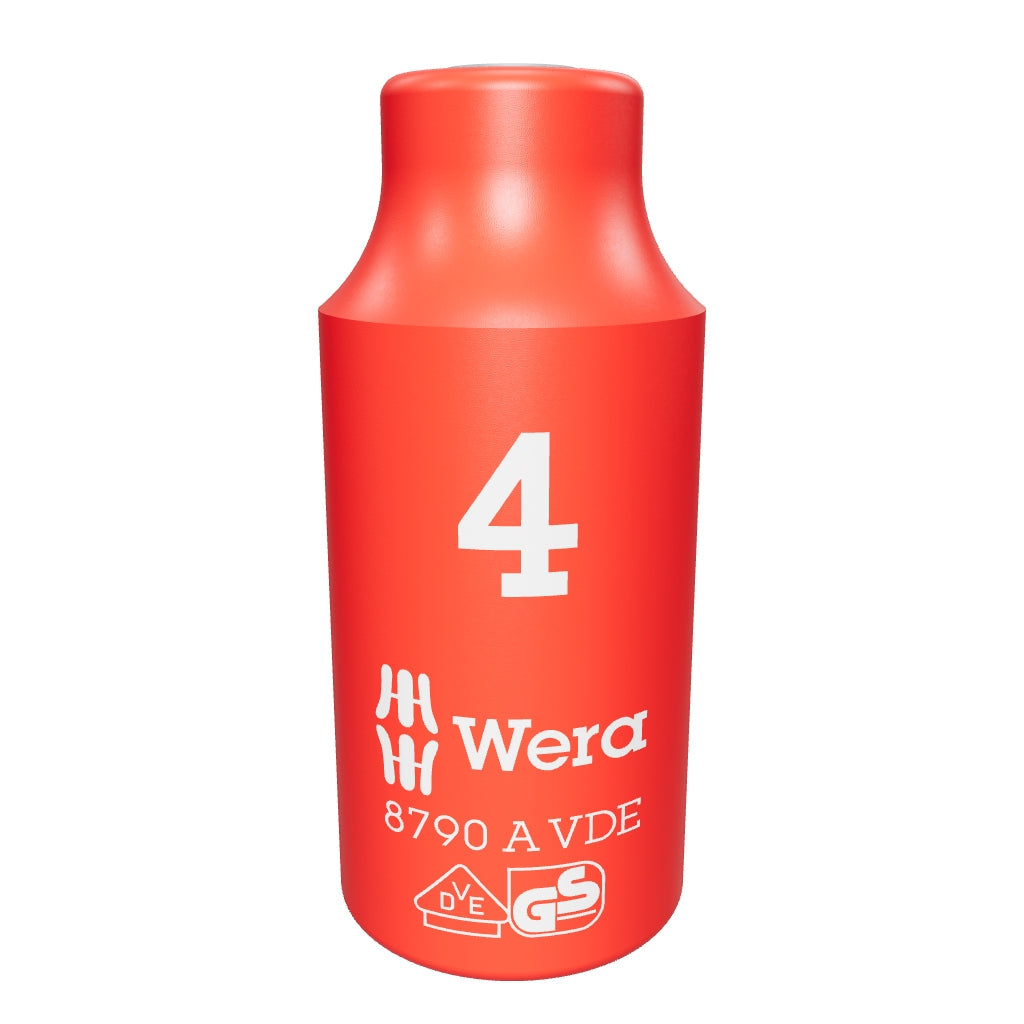 Wera 005930 VDE Insulated 4.0 mm Outside Hex Zyklop Socket, 1/4" Drive, 6-point - WR005930 - KC Tool