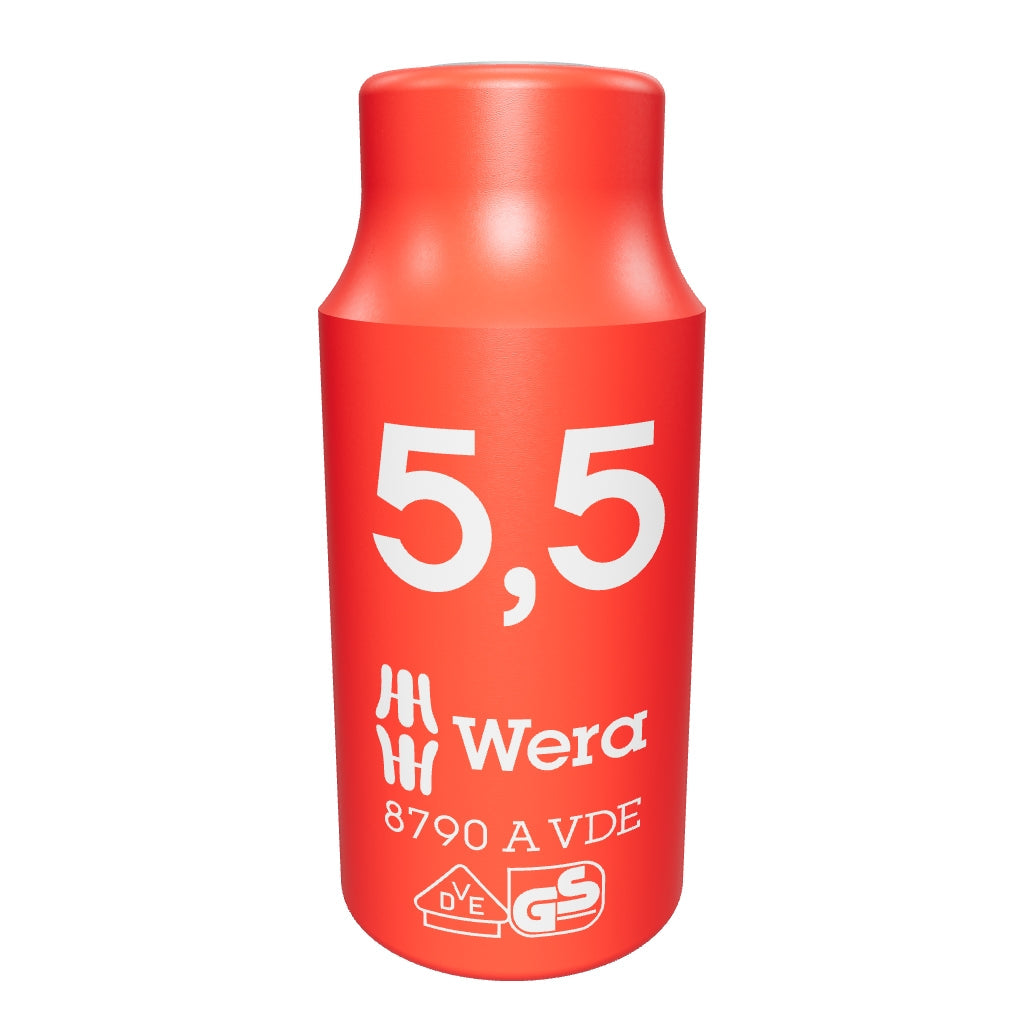 Wera 005932 VDE Insulated 5.5 mm Outside Hex Zyklop Socket, 1/4" Drive, 6-point - WR005932 - KC Tool