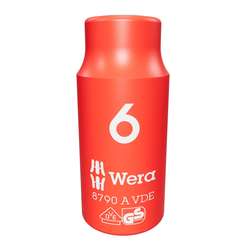 Wera 005933 VDE Insulated 6.0 mm Outside Hex Zyklop Socket, 1/4" Drive, 6-point - WR005933 - KC Tool