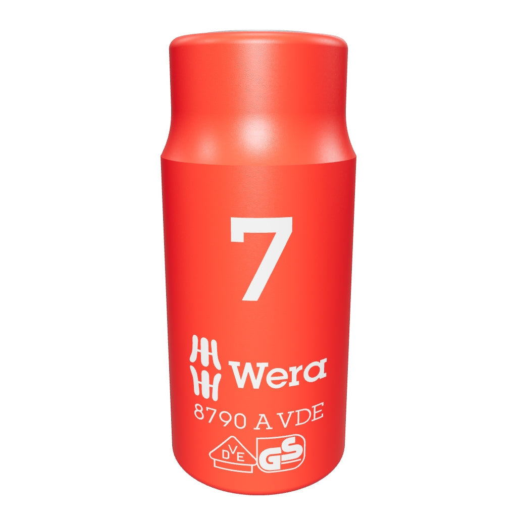 Wera 005934 VDE Insulated 7.0 mm Outside Hex Zyklop Socket, 1/4" Drive, 6-point - WR005934 - KC Tool