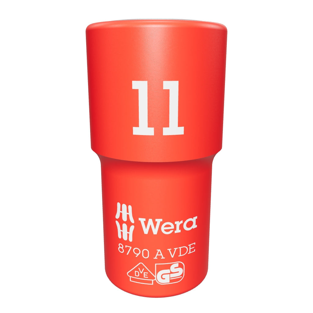 Wera 005937 VDE Insulated 11.0 mm Outside Hex Zyklop Socket, 1/4" Drive, 6-point - WR005937 - KC Tool