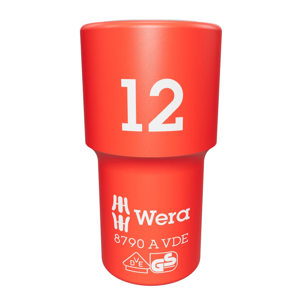 Wera 005938 VDE Insulated 12.0 mm Outside Hex Zyklop Socket, 1/4" Drive, 6-point - WR005938 - KC Tool