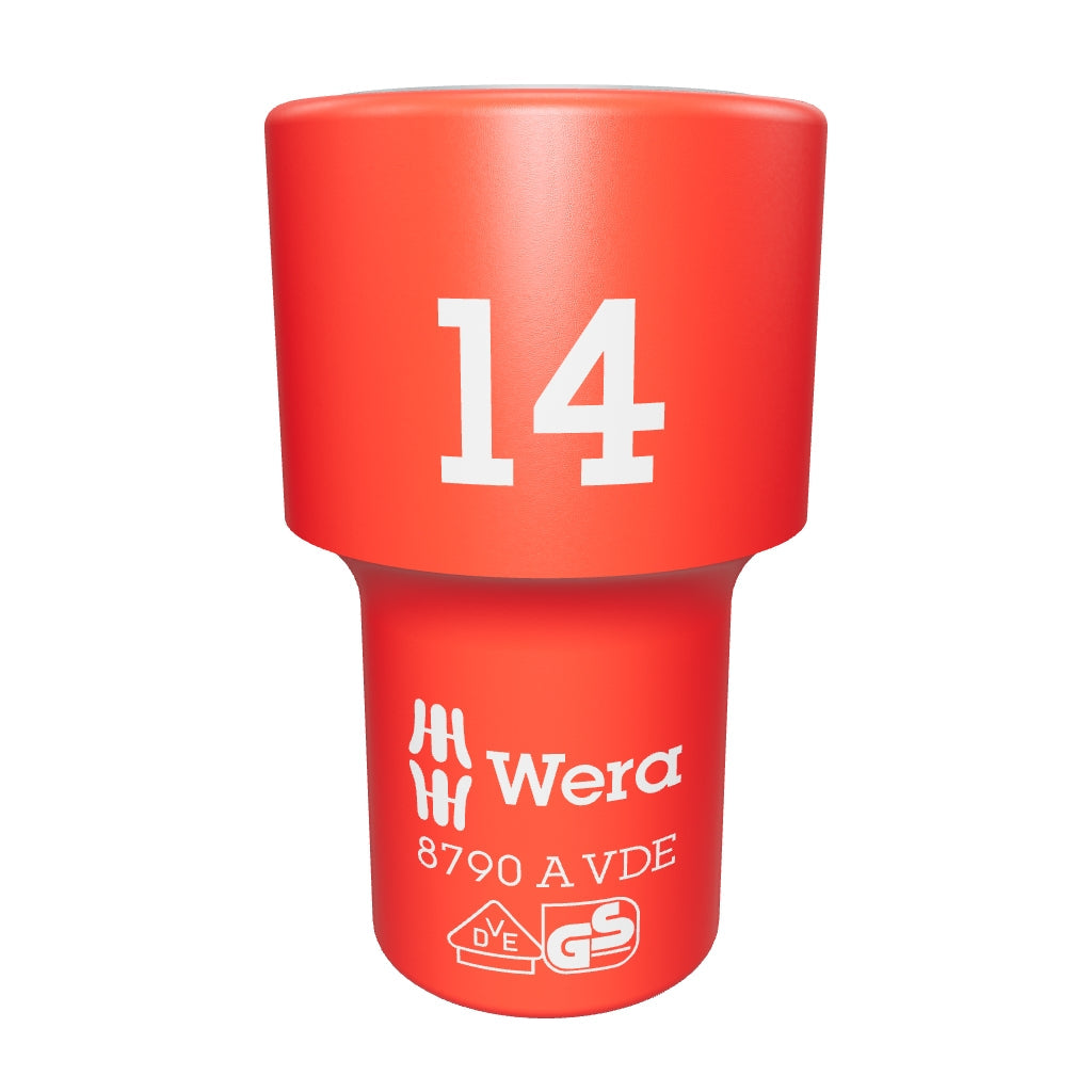Wera 005940 VDE Insulated 14.0 mm Outside Hex Zyklop Socket, 1/4" Drive, 6-point - WR005940 - KC Tool