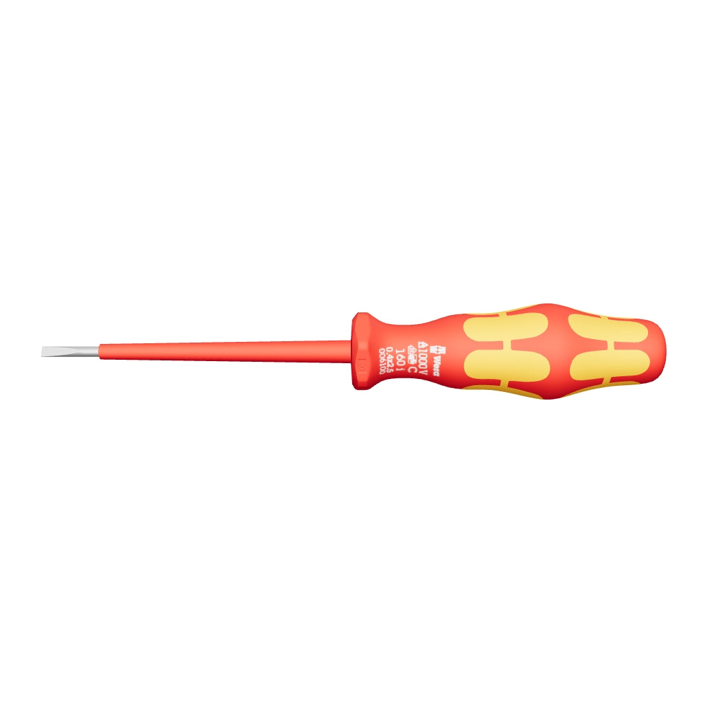 Wera 006100 Kraftform Plus VDE Slotted Screwdriver, 2.5 x 80mm - WR006100 - KC Tool