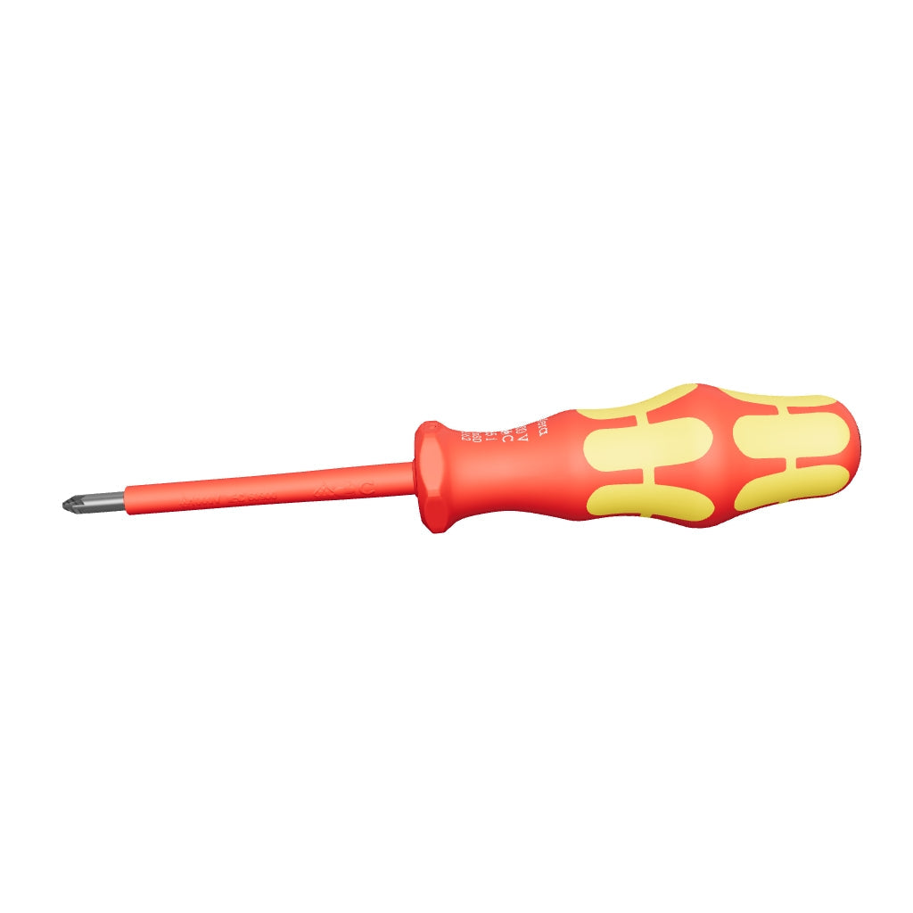 Wera 006162 Kraftform Plus VDE Pozidriv Screwdriver, #1 x 80mm - WR006162 - KC Tool