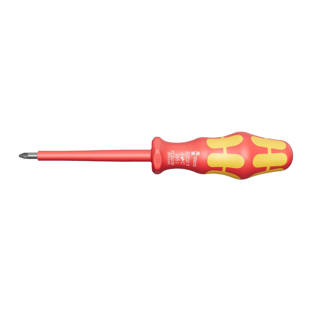 Wera 006164 Kraftform Plus VDE Pozidriv Screwdriver, #2 x 100mm - WR006164 - KC Tool