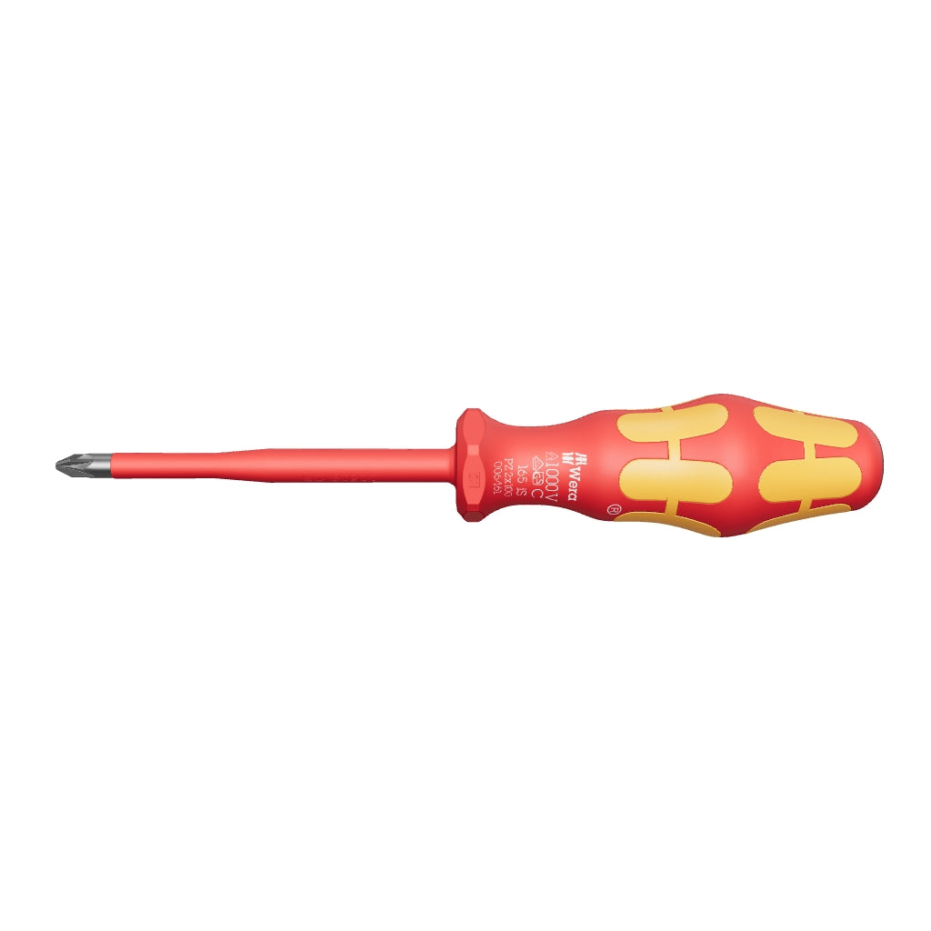 Wera 006461 Kraftform Plus VDE Pozidriv Slim Screwdriver, #2 x 100mm - WR006461 - KC Tool