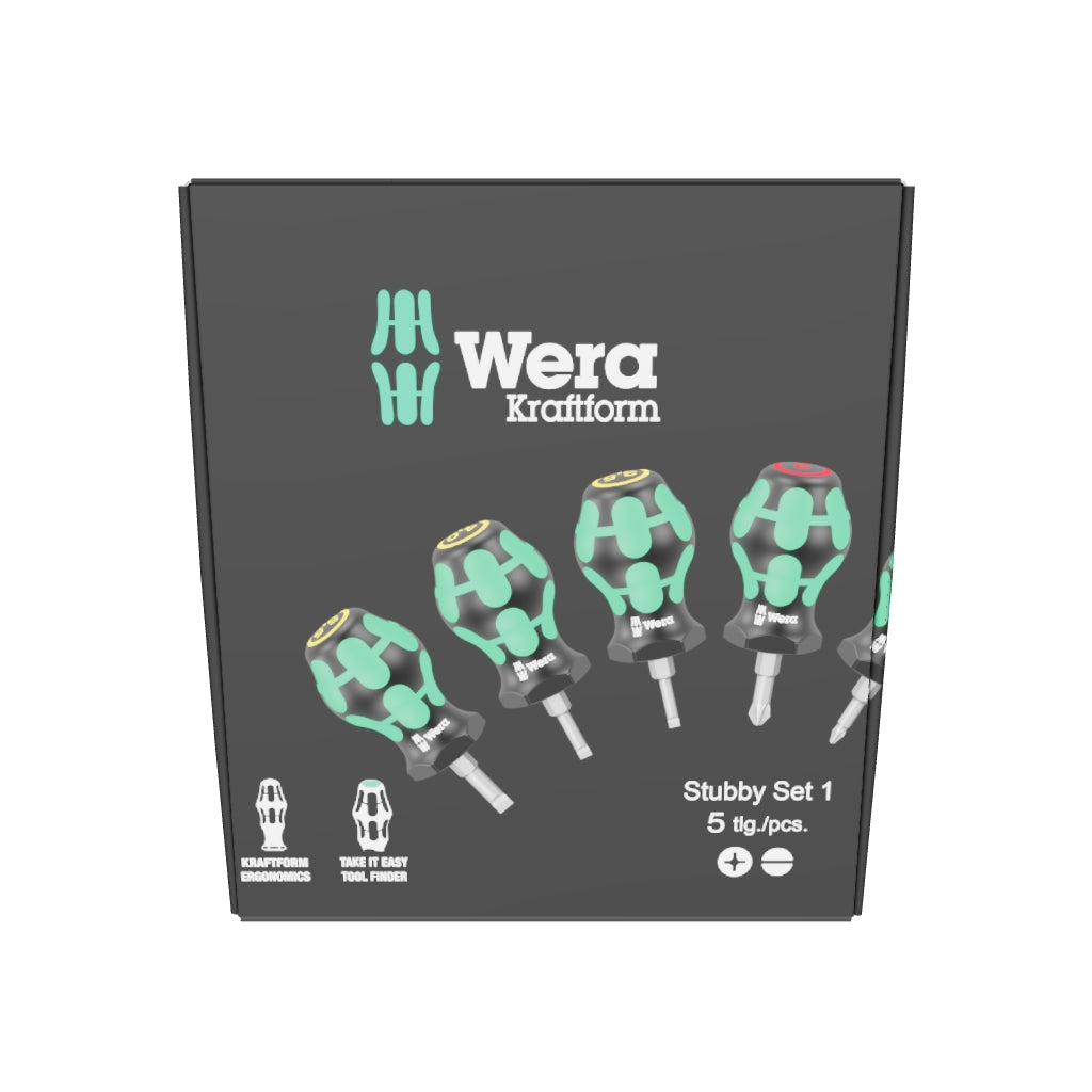 Wera 008870 Phillips and Slotted Stubby Set 1, 5 Pieces - WR008870 - KC Tool