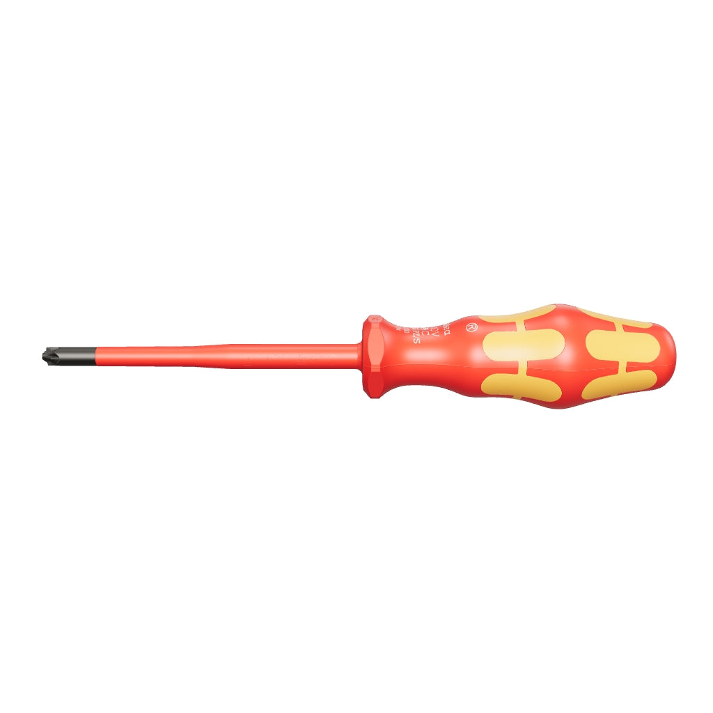 Wera 020132 Kraftform Plus VDE PlusMinus (PoziDriv/slotted) Screwdriver, #1 x 80mm - WR020132 - KC Tool