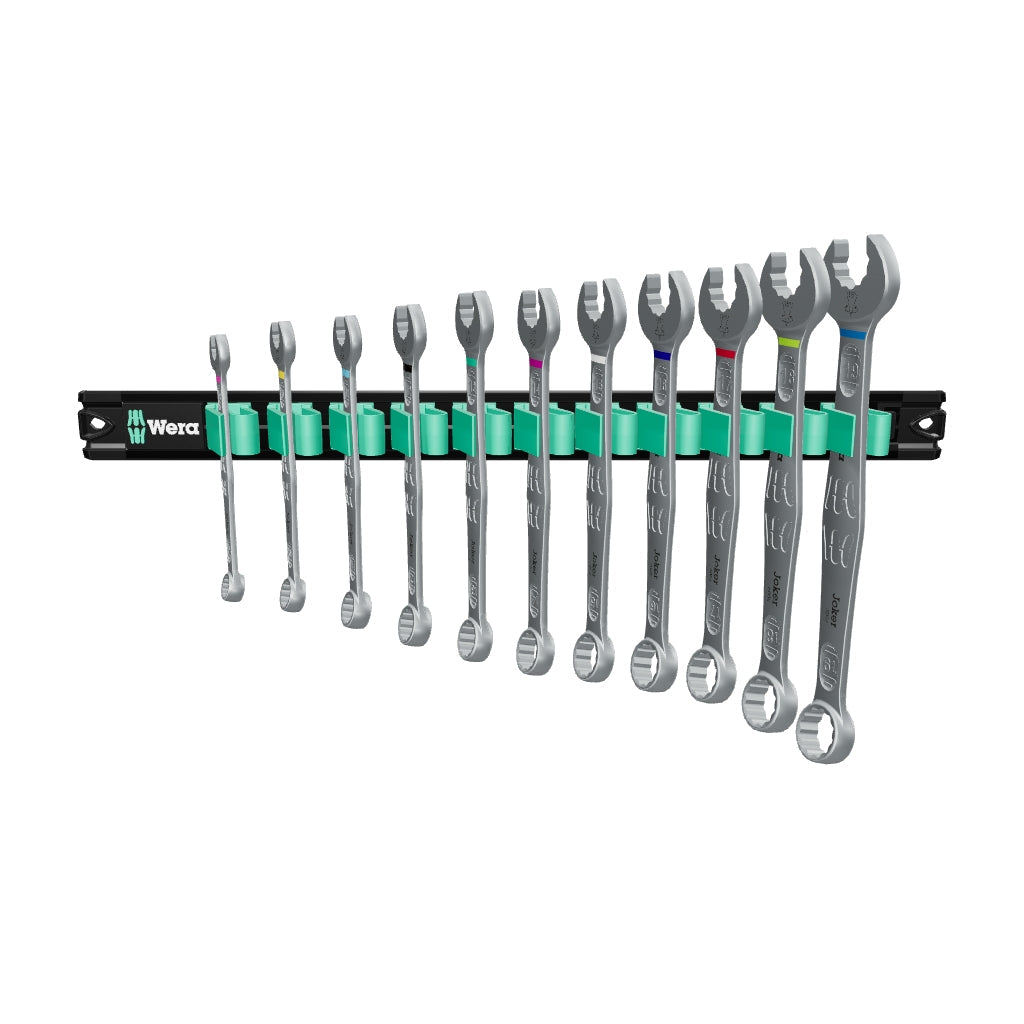 Wera 020233 9640 Magnetic Rail 6003 Joker 1 Ring Spanner Set, Metric, 11 Pieces - WR020233 - KC Tool
