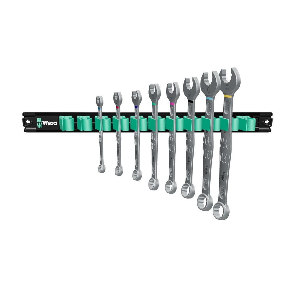 Wera 020235 9642 Magnetic Rail 6003 Joker Imperial 1 Ring Spanner Set, 8 Pieces - WR020235 - KC Tool