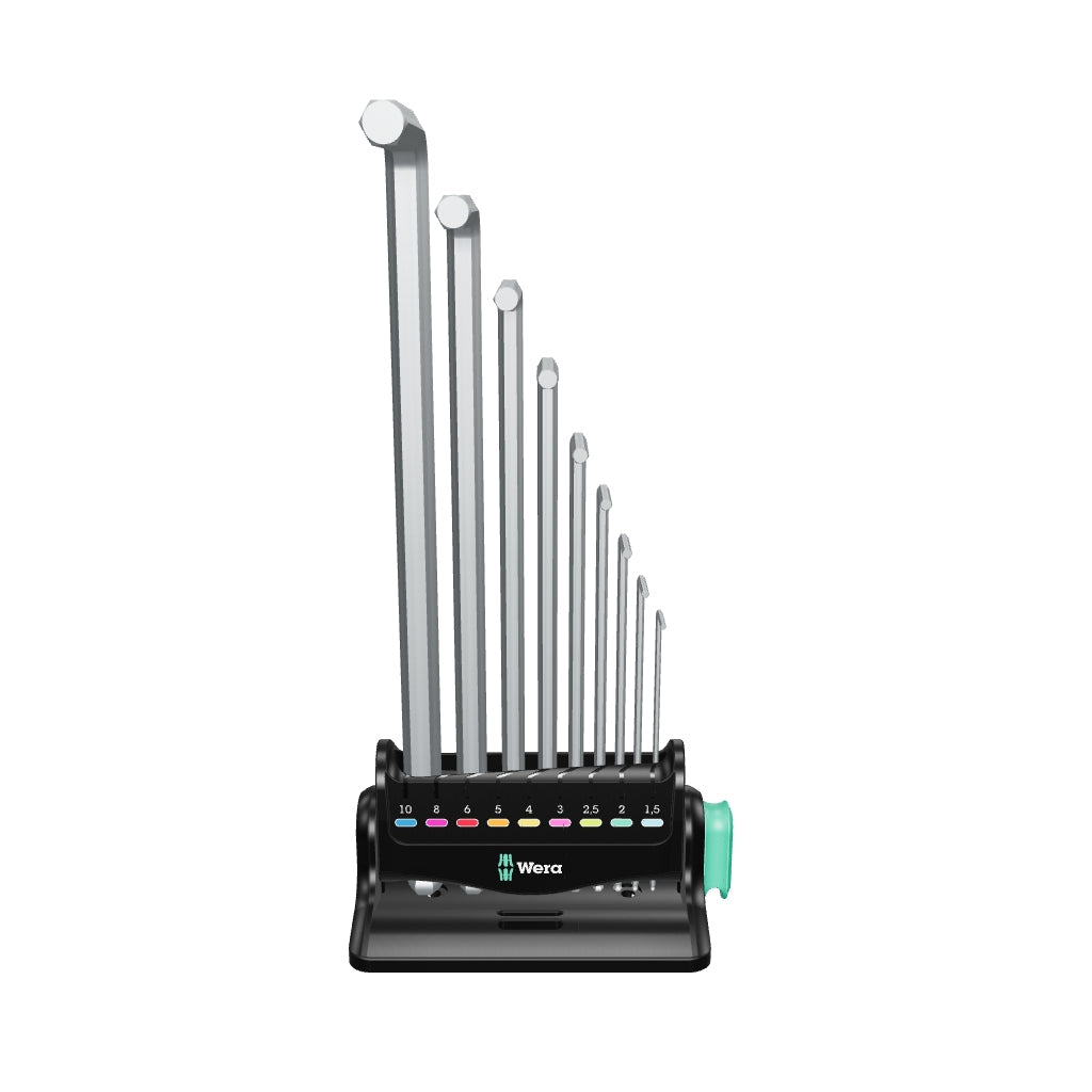 Wera 022102 950/9 Hex-Plus 8 L-key Set, Metric, Chrome-plated, 9 Pieces - WR022102 - KC Tool