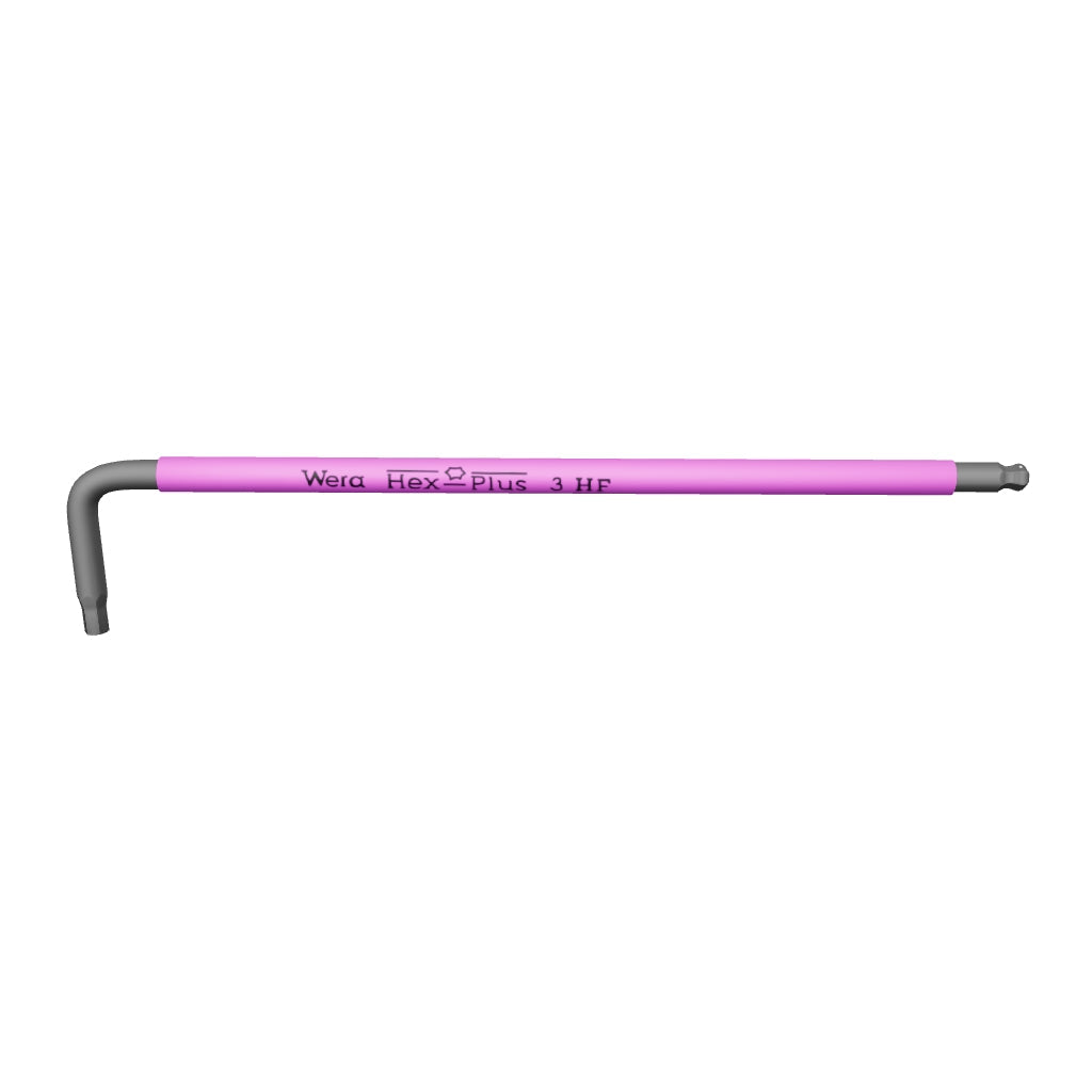 Wera 022200 3.0 x 123 mm Hex-Plus L-key with Holding Function (Fluorescent Pink) - WR022200 - KC Tool