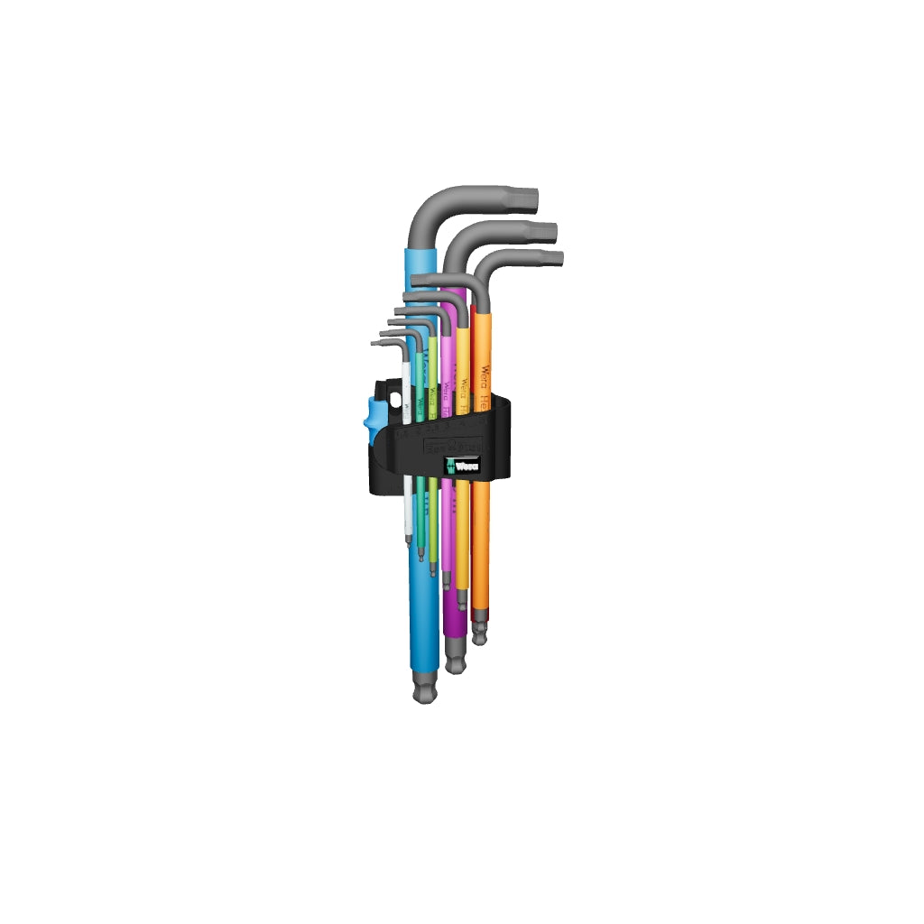 Wera 022210 Multicolour Metric L-key Set with Holding Function - WR022210 - KC Tool