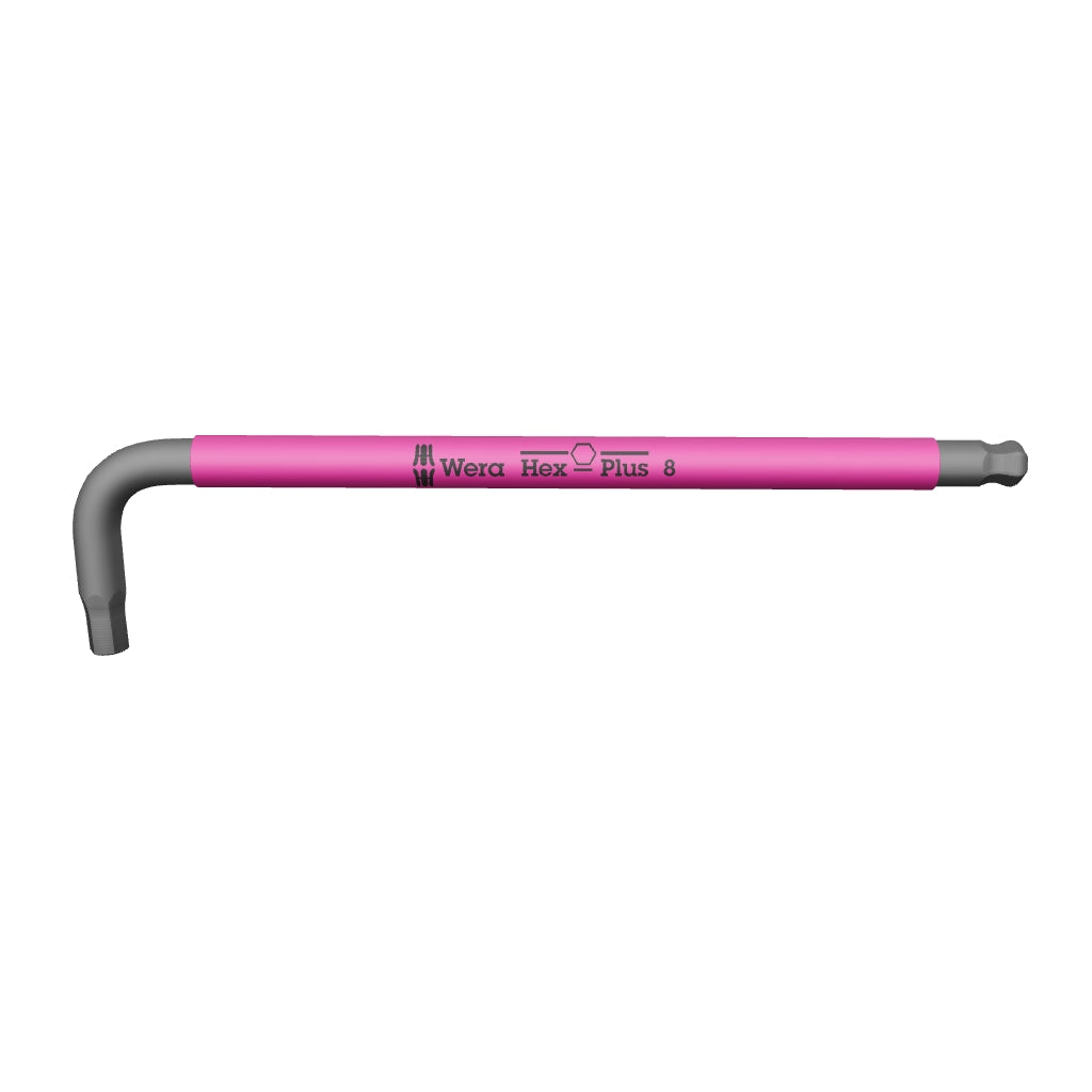 Wera 022614 8 x 195mm Hex + Ball End Hex L-key (Pink) - WR022614 - KC Tool