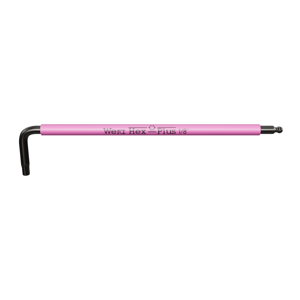 Wera 022632 1/8" x 123mm Hex + Ball End Hex L-key (Pink) - WR022632 - KC Tool