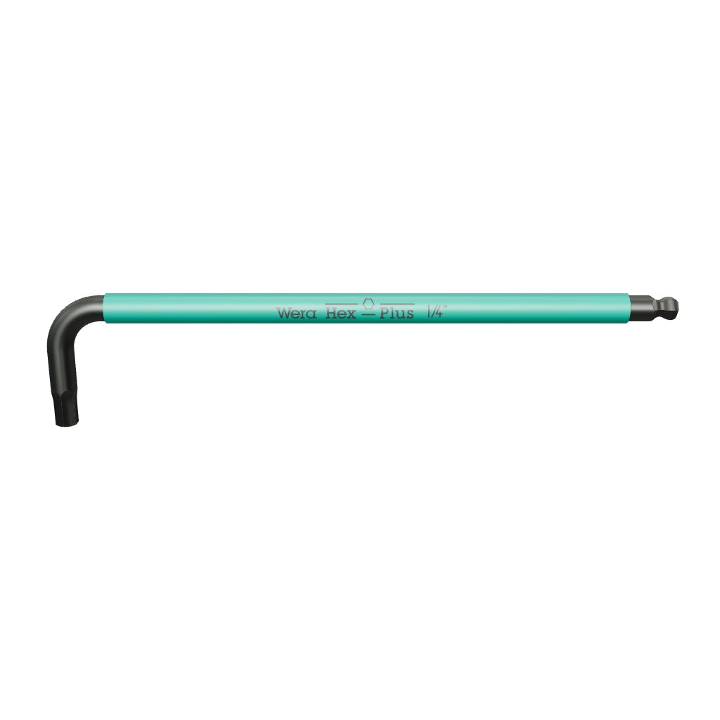 Wera 022636 1/4" x 185mm Hex + Ball End Hex L-key (Turquoise) - WR022636 - KC Tool