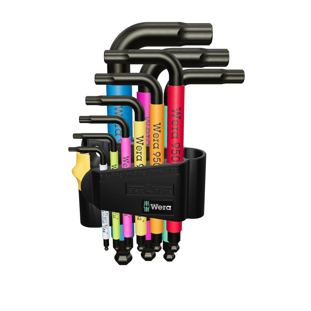 Wera 022641 950/9 Hex-Plus Multicolour Imperial 3 L-key Set, BlackLaser, 9 Pieces - WR022641 - KC Tool