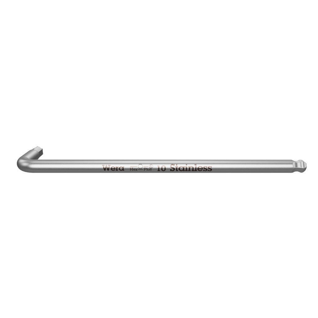 Wera 022709 10 x 224mm Stainless Steel Ball End Hex L-key - WR022709 - KC Tool