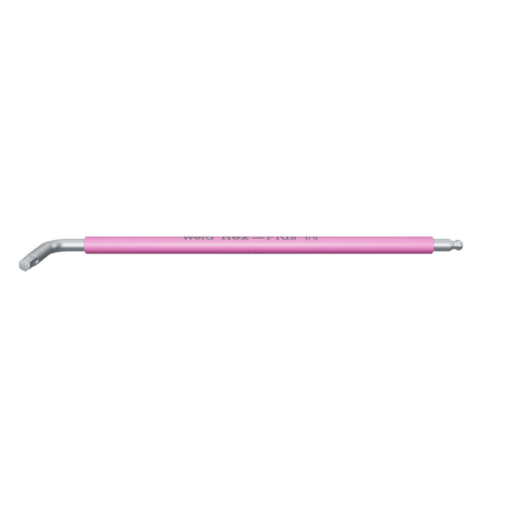 Wera 022852 Multicolor Hex-Plus Stainless L-key with Ball End, 1/8" x 123mm (Bright Pink) - WR022852 - KC Tool