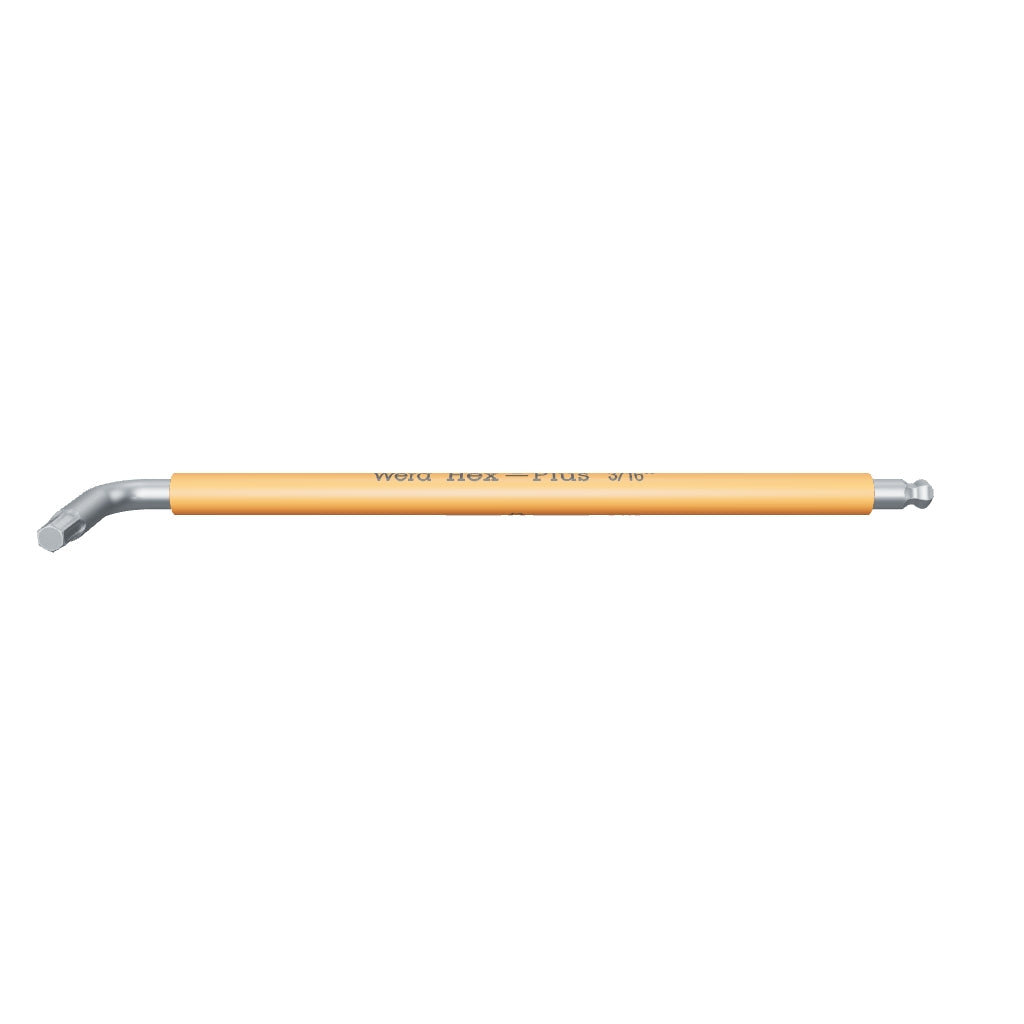 Wera 022854 Multicolor Hex-Plus Stainless L-key with Ball End, 3/16" x 154mm (Bright Orange) - WR022854 - KC Tool