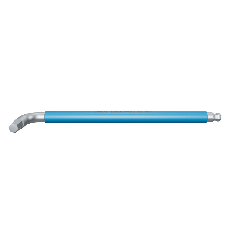 Wera 022858 Multicolor Hex-Plus Stainless L-key with Ball End, 3/8" x 224mm (Blue) - WR022858 - KC Tool