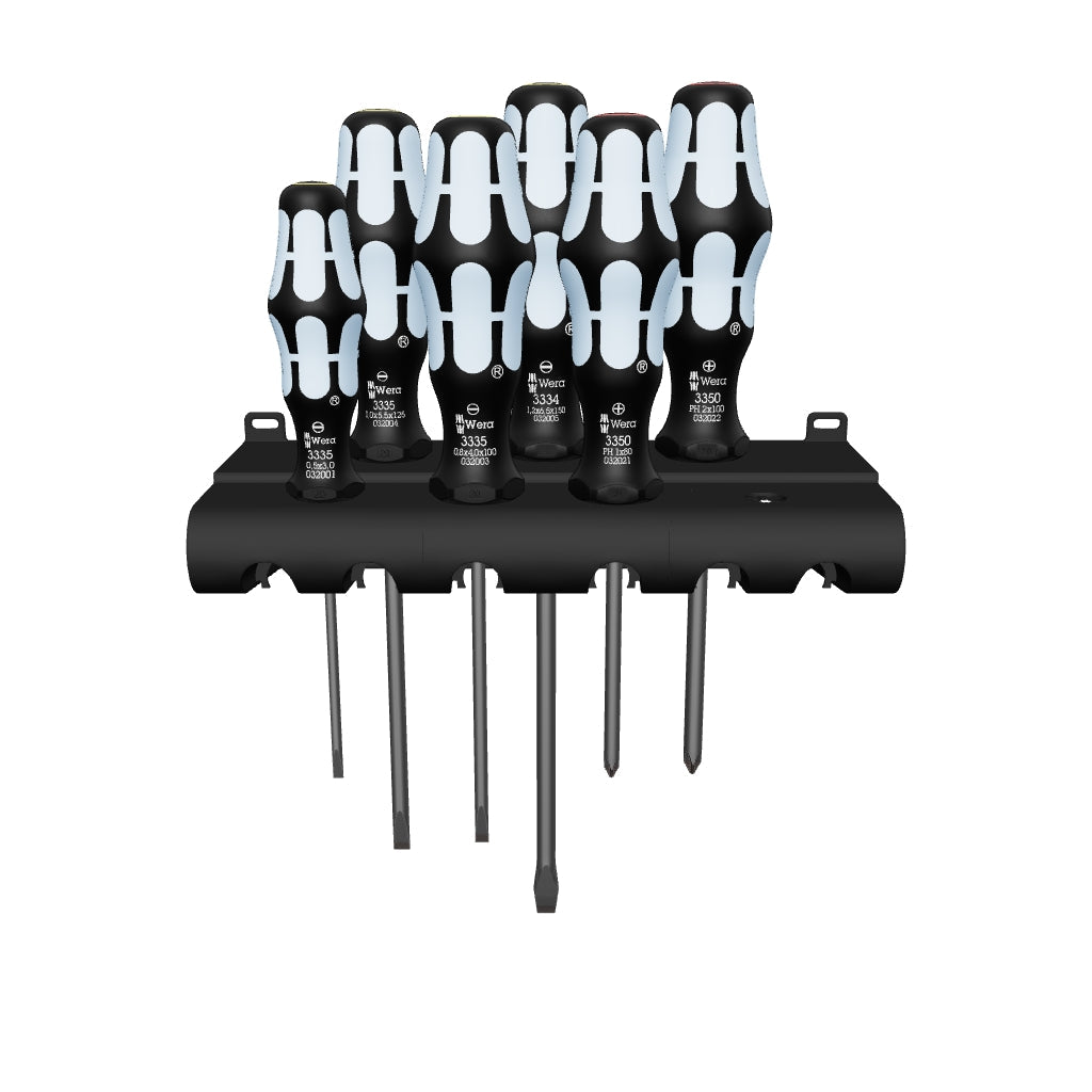 Wera 032060 Stainless Steel Slotted/Phillips Screwdriver Set + Rack - WR032060 - KC Tool