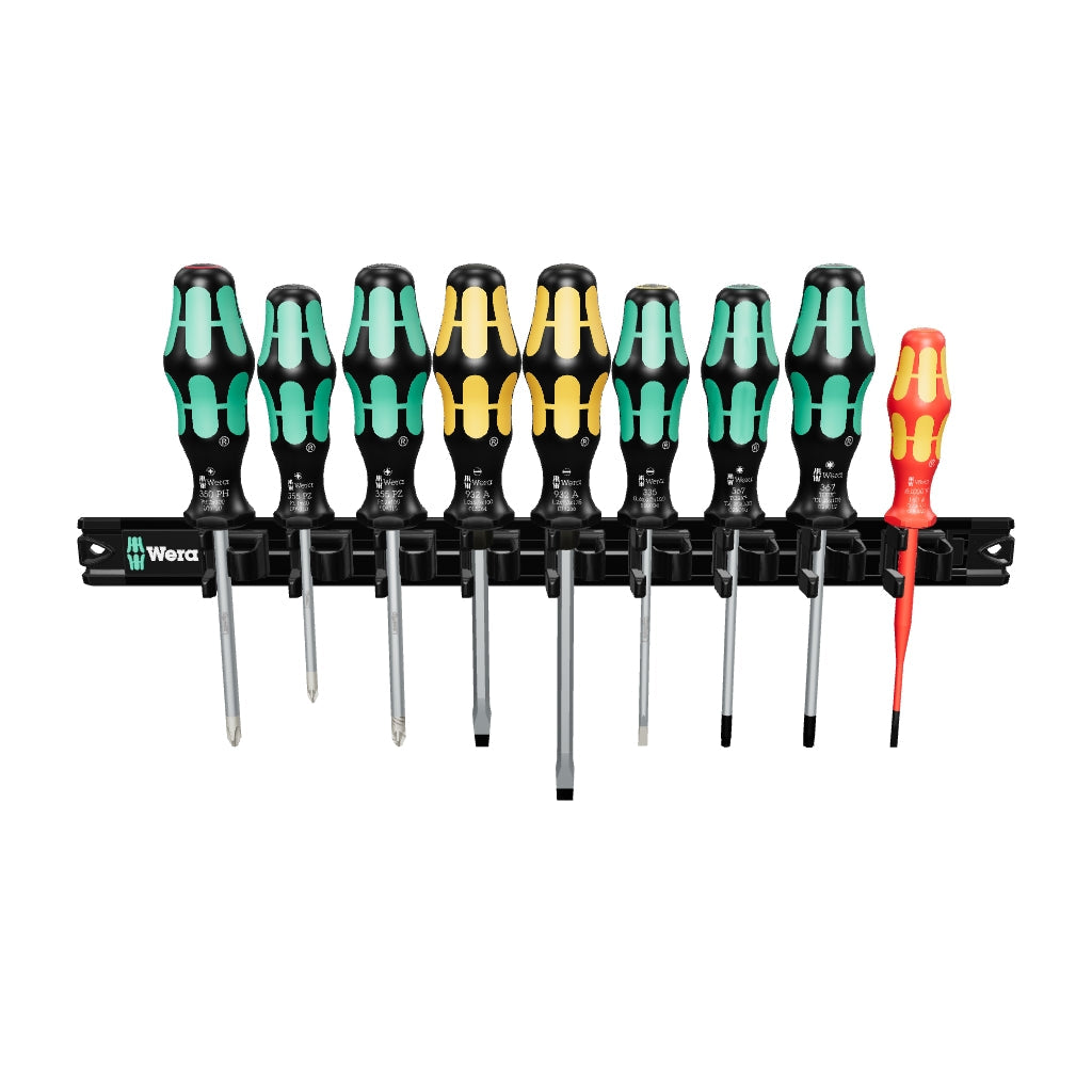 Wera 051012 9650 Magnetic Rail Kraftform Screwdriver Set, 9 Pieces - WR051012 - KC Tool