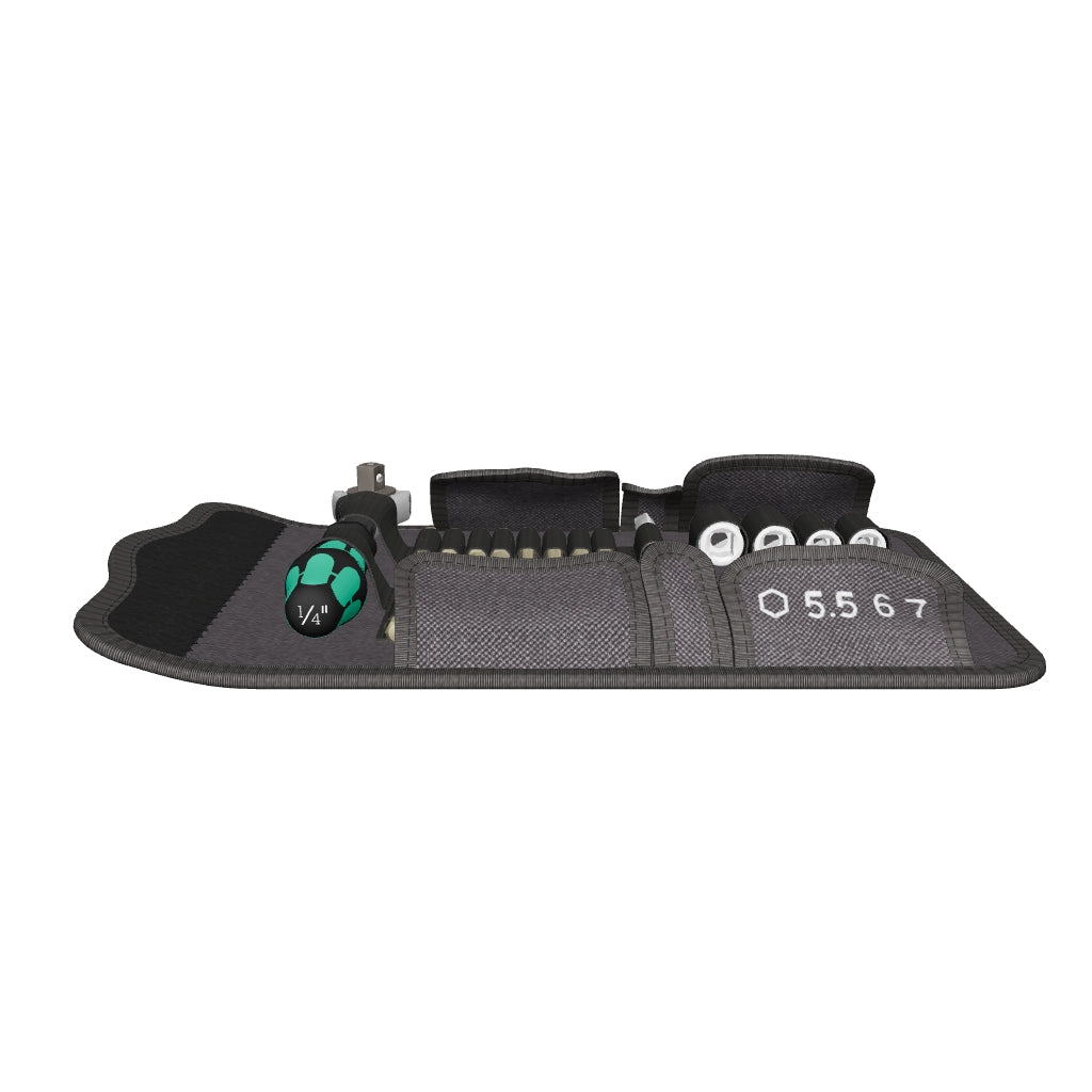 Wera 051045 Kraftform Kompakt Zyklop Ratchet 1/4" Drive Metric Set - WR051045 - KC Tool