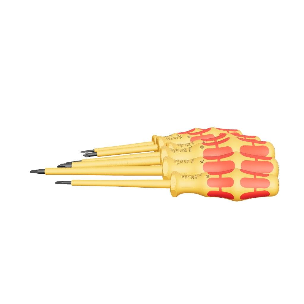 Wera 051575 Kraftform VDE Slotted/Phillips Screwdriver Set, 6 Pieces - WR051575 - KC Tool