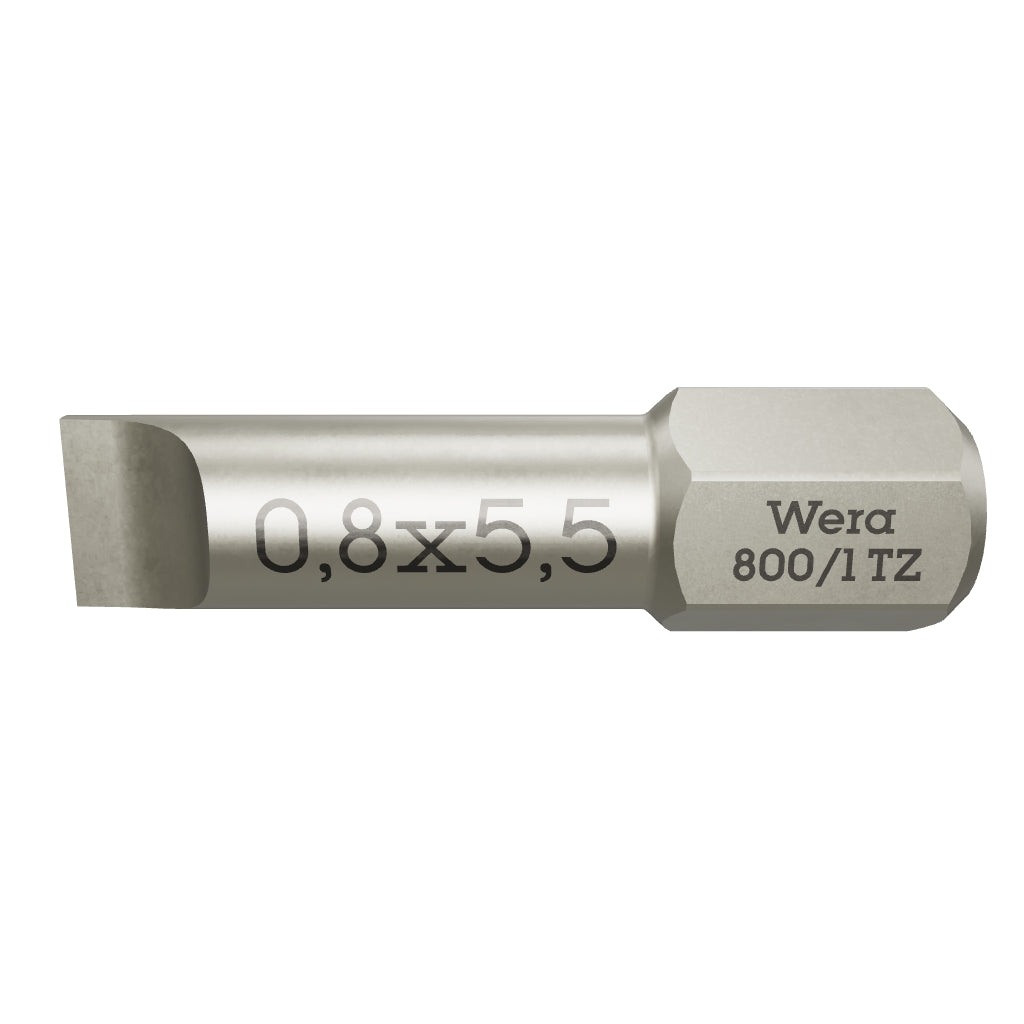Wera 056220 0.8 x 5.5 x 25mm Slotted Bit - WR056220 - KC Tool