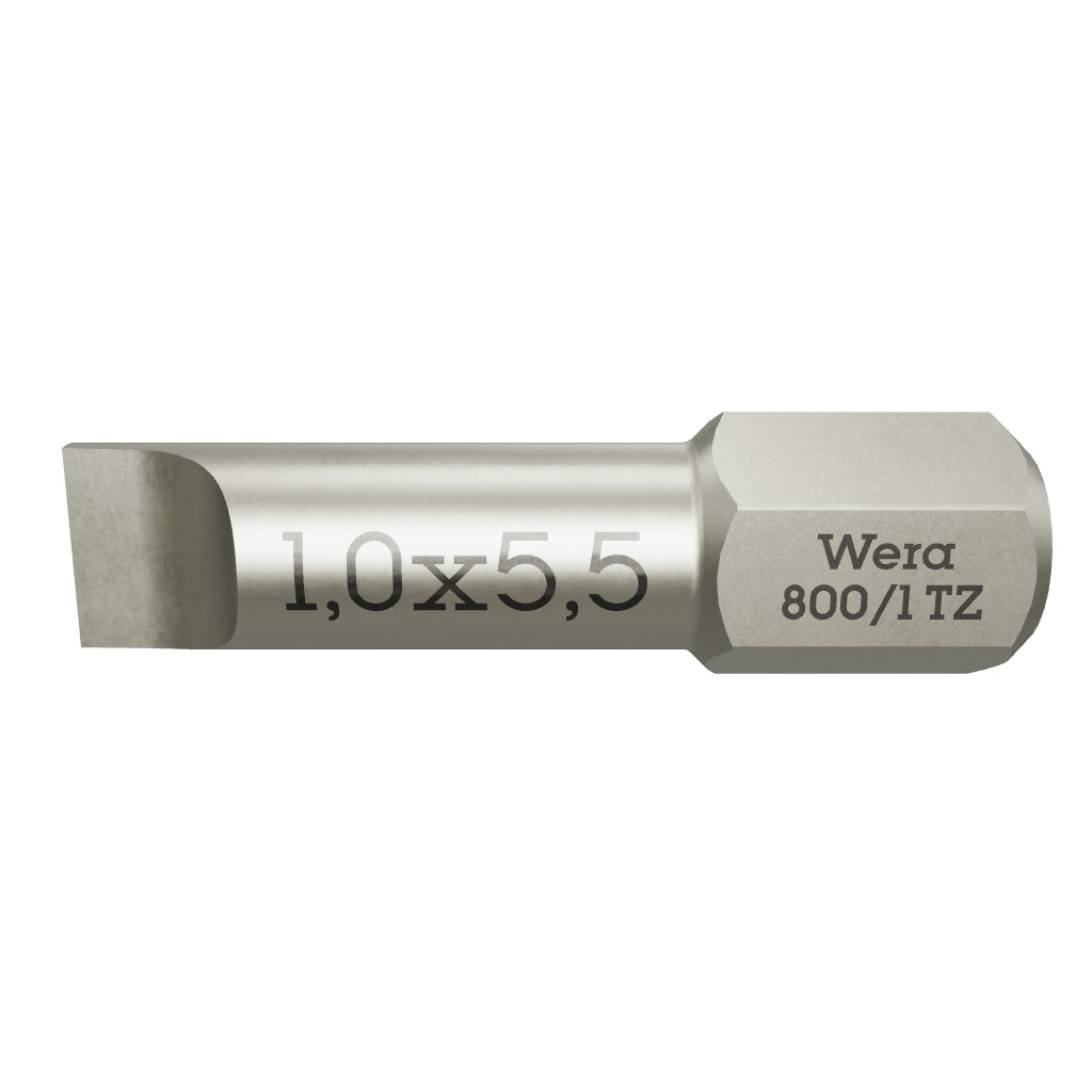 Wera 056225 1.0 x 5.5 x 25mm Slotted Bit - WR056225 - KC Tool