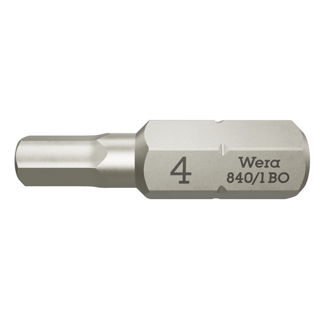 Wera 056344 4 x 25mm Security Hex Bit - WR056344 - KC Tool
