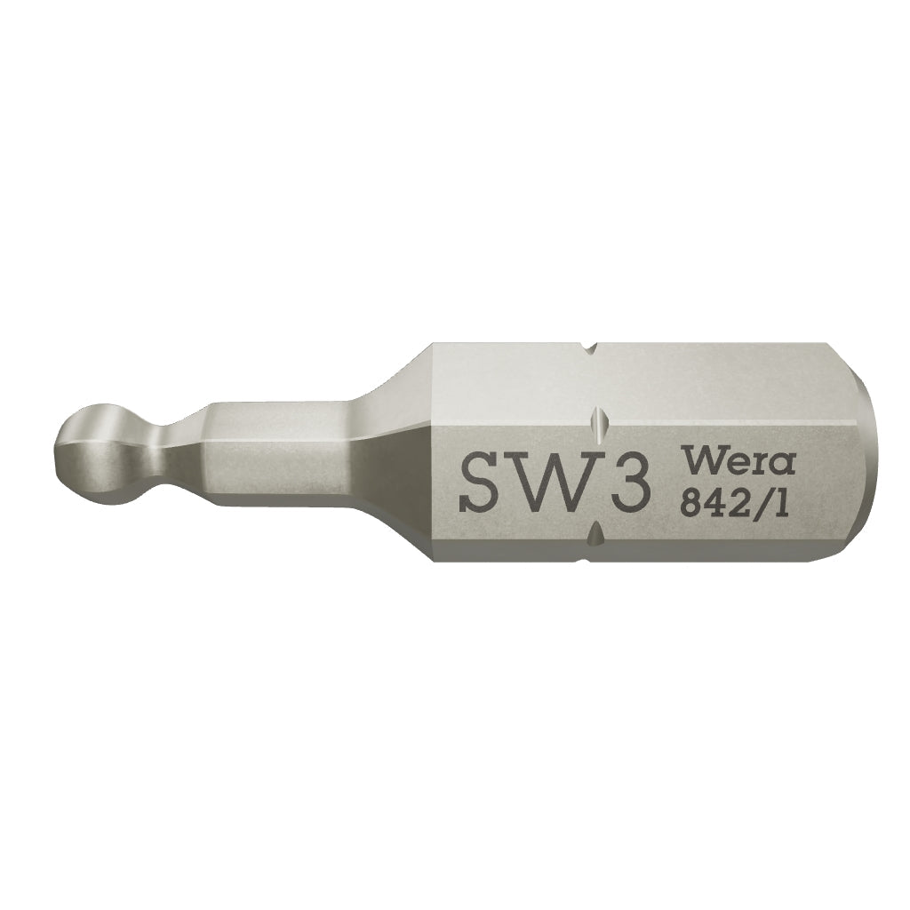 Wera 056352 3 x 25mm Ball End Hex Bit - WR056352 - KC Tool